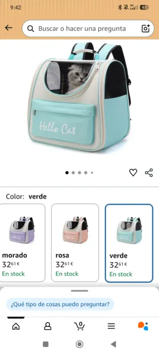 Mochila Transportin Gatos Perros Hello Cat