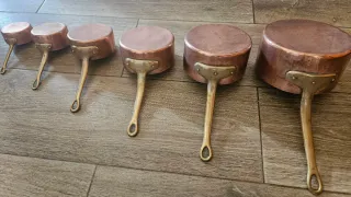 Cacerolas de cobre vintage (juego de 6)