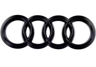 Audi Logos Negro Brillante x2