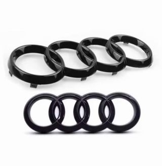 Audi Logos Negro Brillante x2