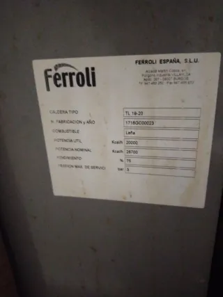 Caldaia a legna Ferroli TL 19-20