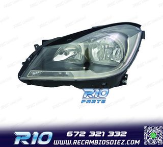 FARO IZQ MERCEDES CLASE C W204 10-14 FONDO NEGRO