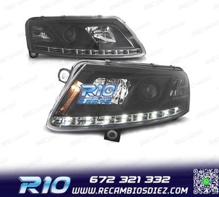FAROS XENON AUDI A6 4F 04-08 LUZ DIURNA REAL FONDO NEGRO