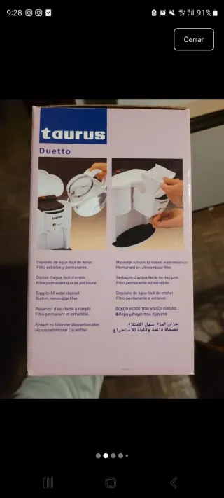 Cafetera Taurus Duetto 1-2 tazas