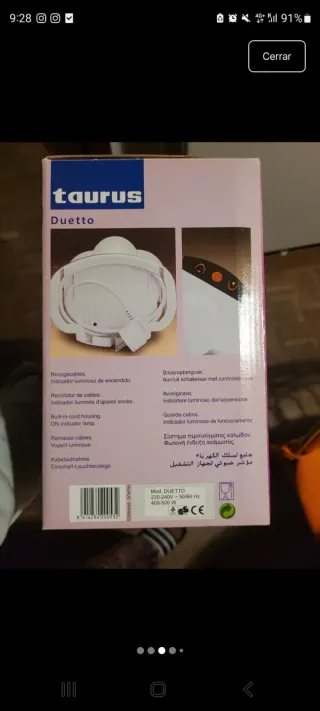 Cafetera Taurus Duetto 1-2 tazas