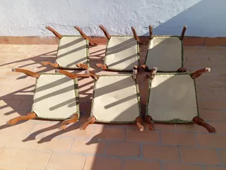 Juego de  6 sillas de Comedor Madera y Tela