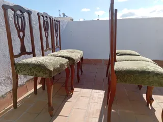 Juego de  6 sillas de Comedor Madera y Tela