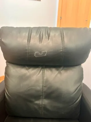 Sofá reclinable polipiel negro