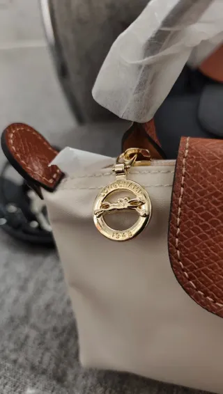 Bolso Longchamp Blanco y Marrón