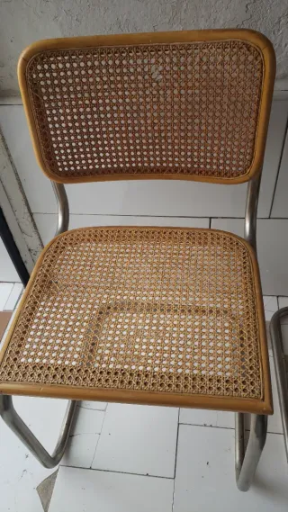 Sillas cesta metal y ratán