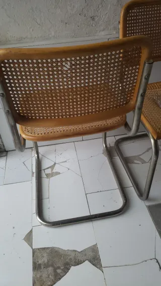 Sillas cesta metal y ratán