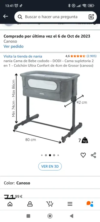 Minicuna colecho Nania gris