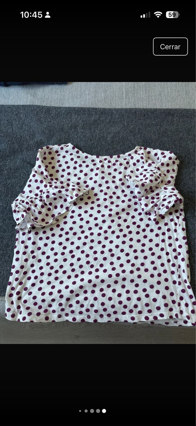 Camiseta Sfera lunares morados y blancos