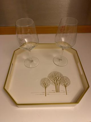 Vassoio vintage oro e panna