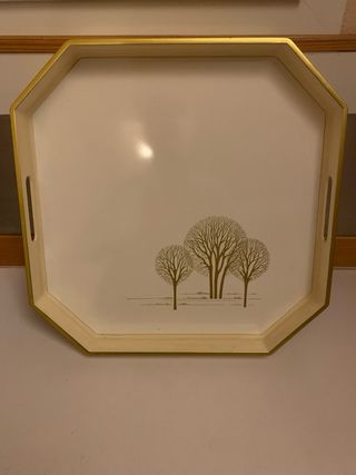 Vassoio vintage oro e panna
