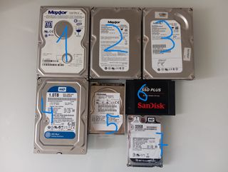 Lote Discos Duros Maxtor, WD, Toshiba, SanDisk