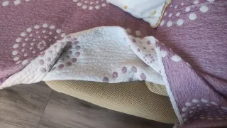 Sofá de dos plazas,con funda y cojines