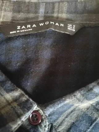 Vestido camisero de cuadros Zara Talla M