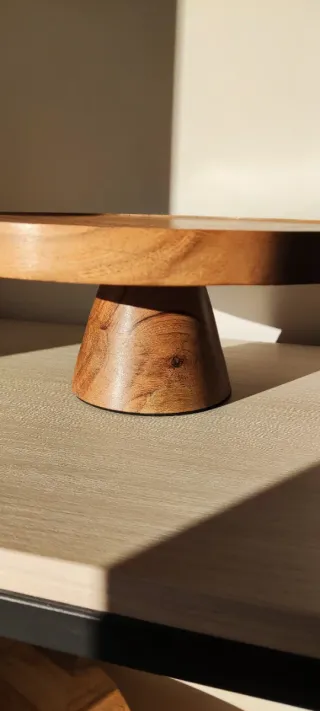 Bandeja con pie clon Zara Home madera acacia NEW