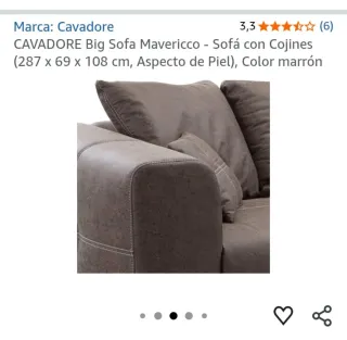 Sofá 6 plazas Cavadore semi piel italiano