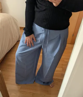 Pantalón Palazzo Azul Claro