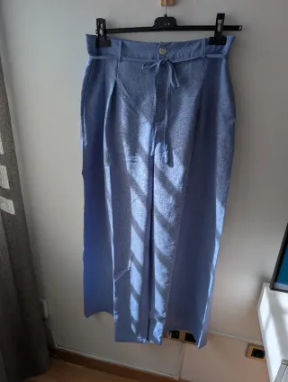 Pantalón Palazzo Azul Claro