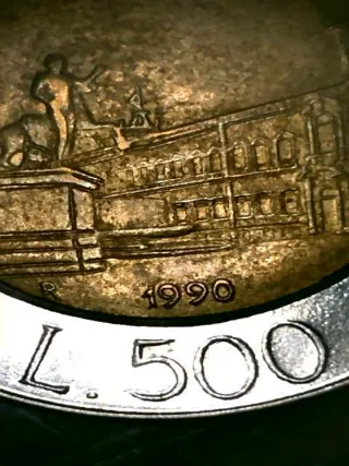 Moneda 500 Liras Italia 1990