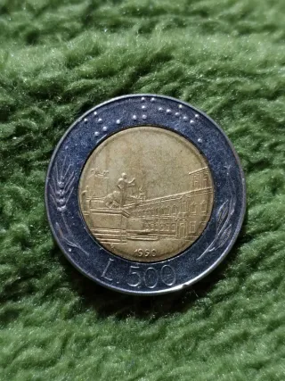 Moneda 500 Liras Italia 1990