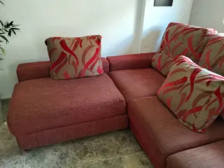 Sofá chaise longue rojo 2.30m