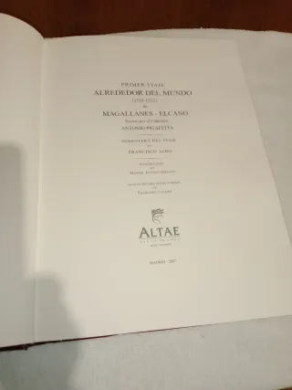 Libro: Viaje Alrededor del mundo  (1519- 1522)