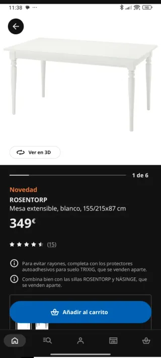 Mesa de comedor blanca