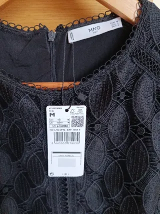 Vestido Mango negro encaje