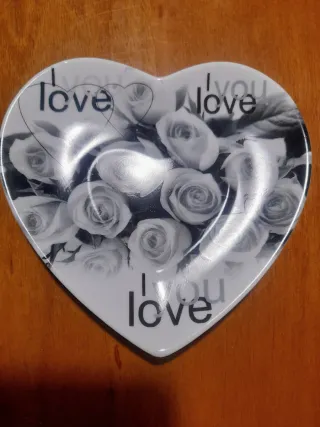 Coppia tazzine a forma di cuore "I love you"