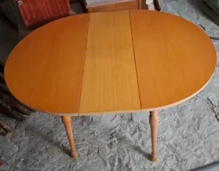 Mesa redonda extensible madera 90cm ,abierta 120cm