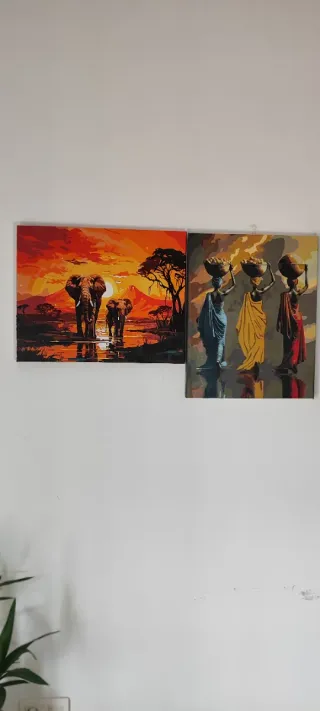 Acrílico Elefantes Atardecer