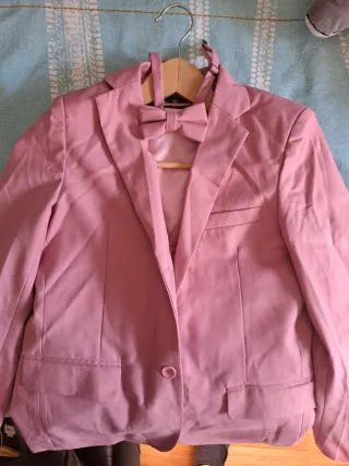 Traje Niño 4 Piezas Rosa Empolvado