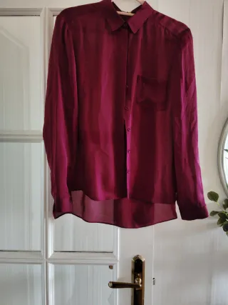 Camisa Púrpura Seda M.Dutti T.38 S/Estrenar