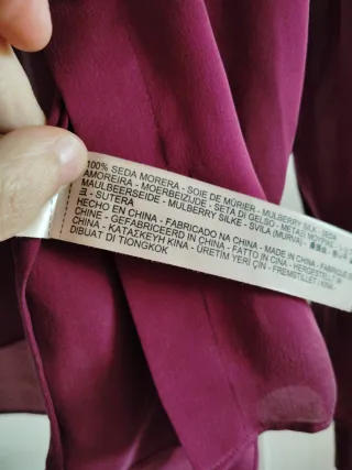 Camisa Púrpura Seda M.Dutti T.38 S/Estrenar