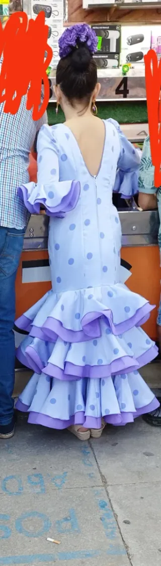 Vestido Flamenca Niña Talla 10/11 Años