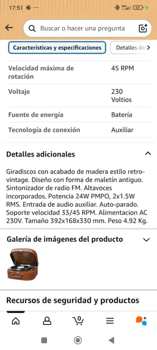 Tocadiscos estilo retro