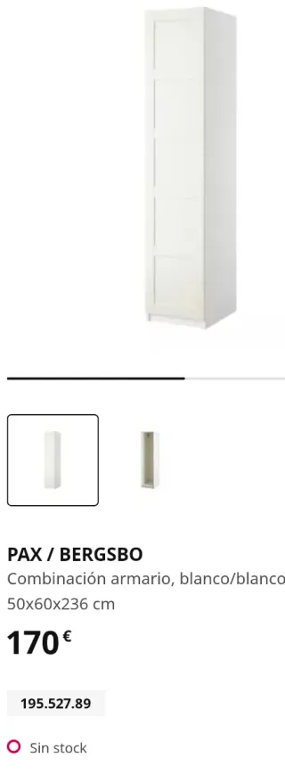 Armario PAX Ikea 50x60x236