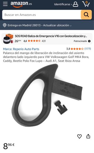 Palanca inclinación asiento VW Izquierdo