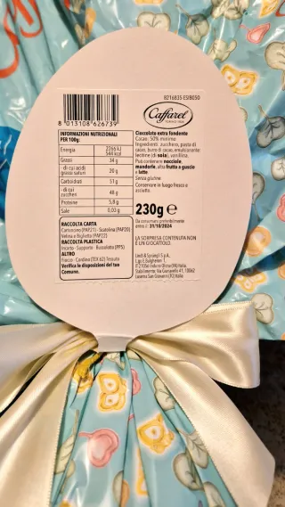 Huevo Pascua Caffarel x Thun 2024 Fondente uovo