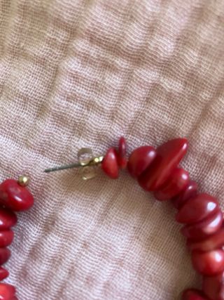 Pendientes aro Zara tipo coral rojo