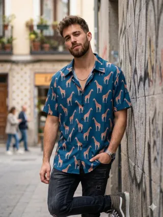 Camisa estampada de jirafas