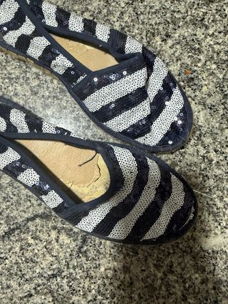 Bailarinas rayas azul y blanco talla 40