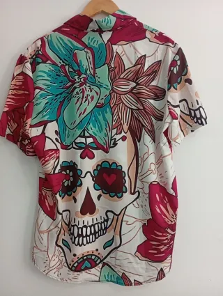 Camisa Hawaiana Calaveras Multicolor