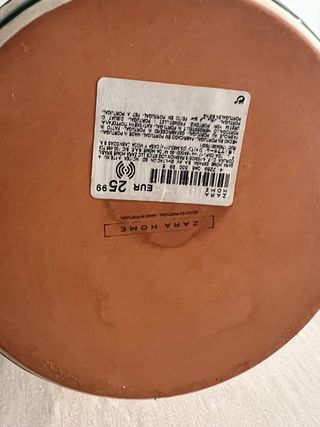 Jarrón Zara Home Verde y Blanco Cerámica