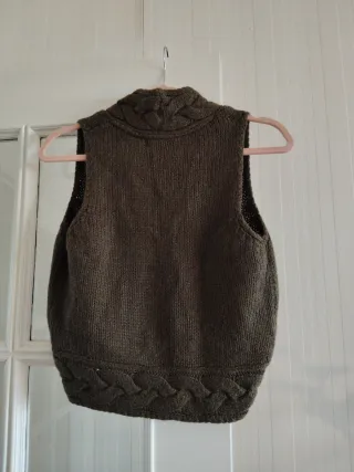Chaleco Massimo Dutti T.36 Verde Caqui