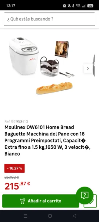 Moulinex Panificadora Home Bread Baguette